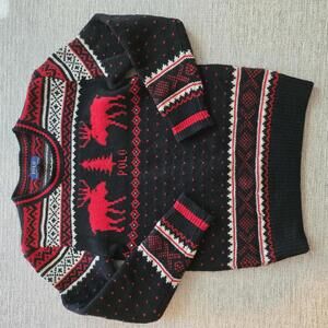 Polo Ralph Lauren Kids Fair Isle Moose Sweater Size 7
